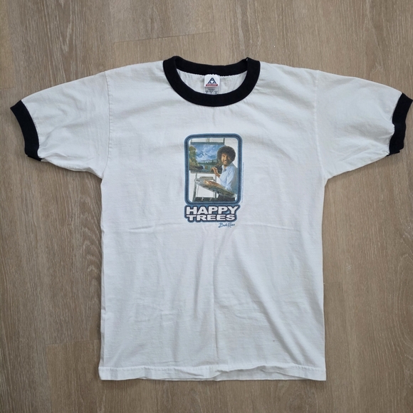 Aaa Other - Vintage Bob Ross Shirt Happy Trees